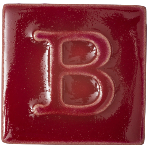 Glossy Botz speckled red ceramic Glaze, ideal for pottery and ceramic studio projects.
